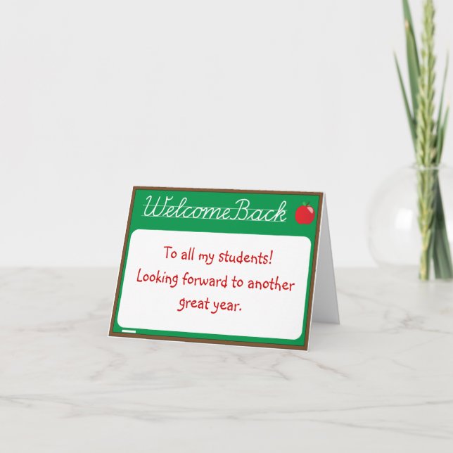 Welcome Back Teacher Note Card Karte (Vorderseite)