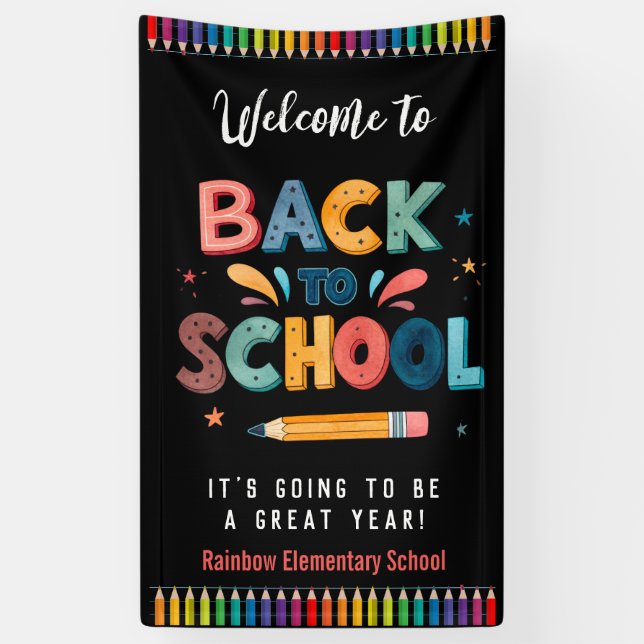 Welcome back to school  , First day of school Banner (Vertikal)