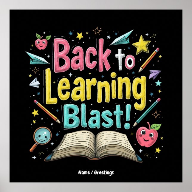 Welcome Back to School Learning Blast Kids Teacher Poster (Vorne)
