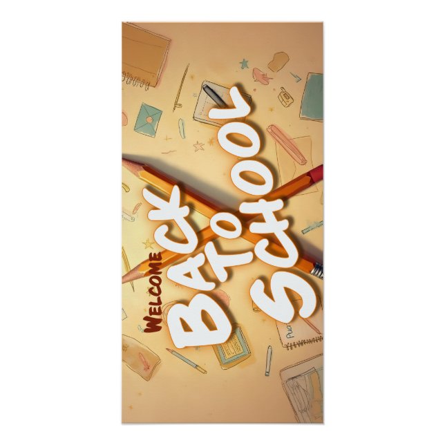 Welcome Back to School – Pencil Art Design Poster (Vorderseite)