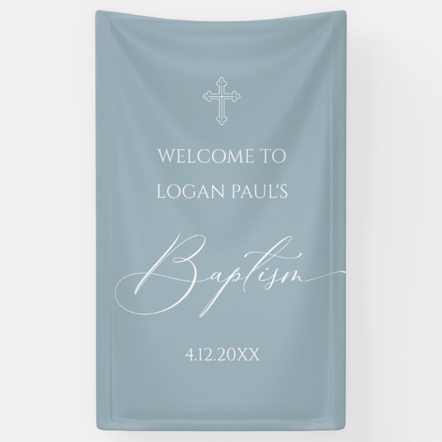 WELCOME BAPTISM banner custom BLUE (Vertikal)