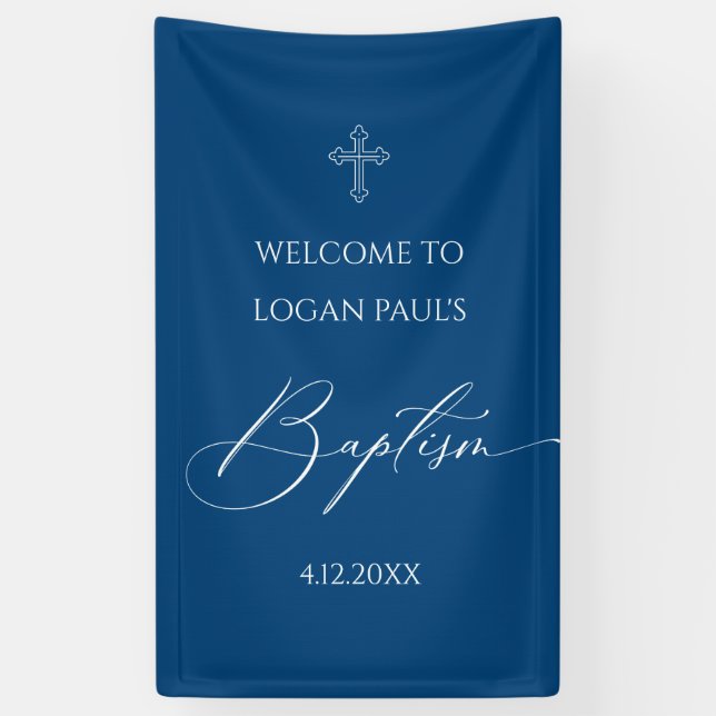 WELCOME BAPTISM banner custom BLUE (Vertikal)