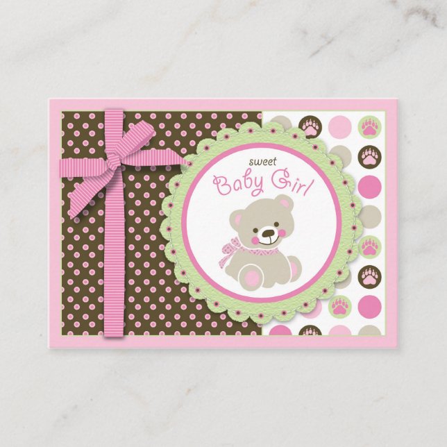 Welcome Bär Girl Erinnerung Notecard Begleitkarte (Vorderseite)