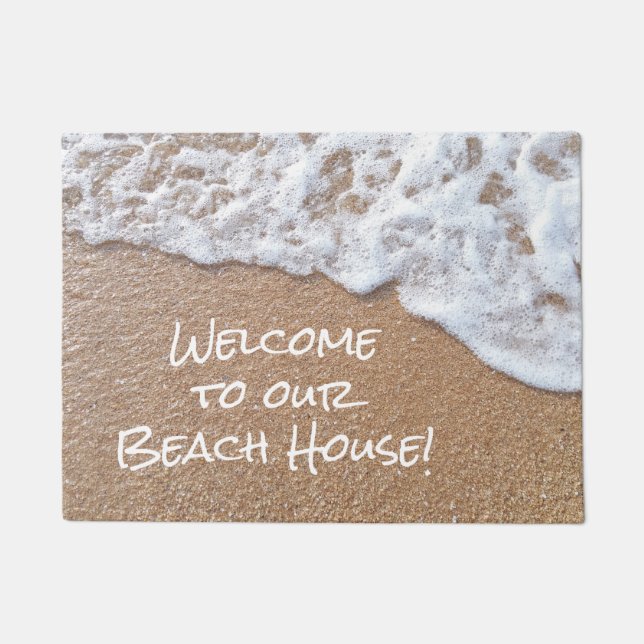 Welcome Beach House Wave Fußmatte (Vorderseite)