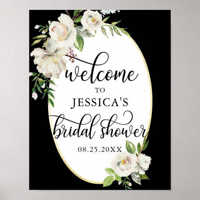 Welcome Brautparty Floral WELCOME SIGN Poster (Vorne)
