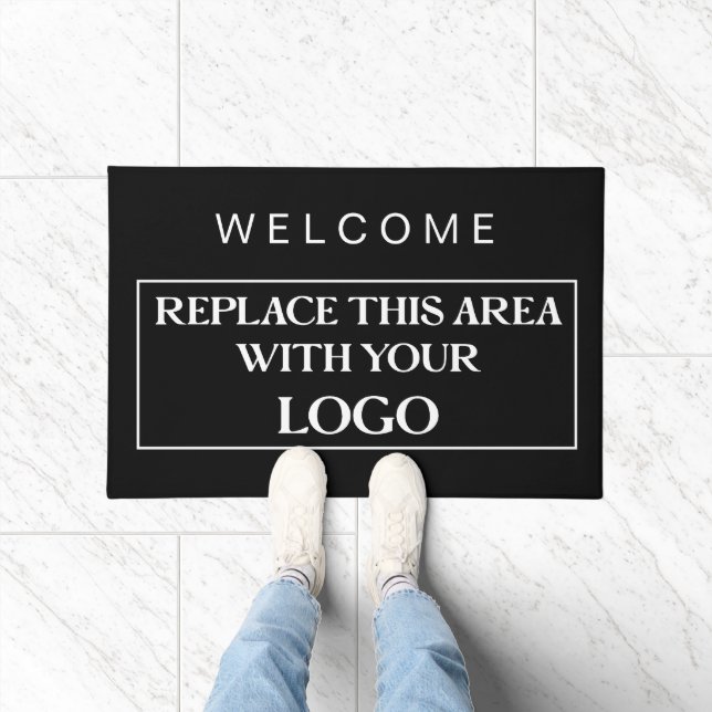 Welcome Business Logo Company Schwarze Farbe Fußmatte (Indoor)