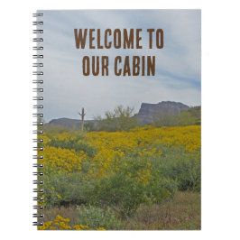 Welcome Cabin Rustic Southwest Blume House Guest Notizblock