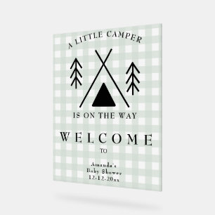 Welcome Camping Baby Dusche Acrylschild