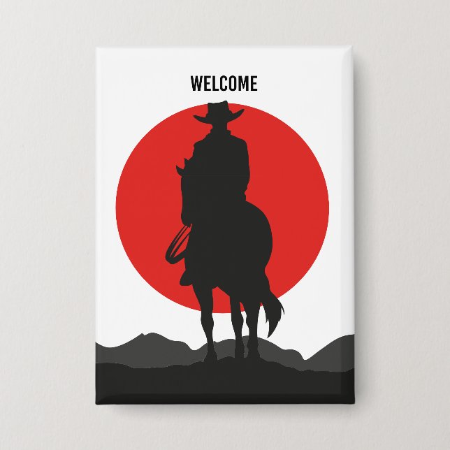 Welcome Cowboy Button (Vorderseite)