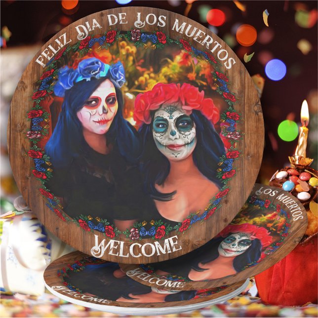 Welcome Dia de Los Muertos Catrinas 1718 Pappteller (Von Creator hochgeladen)