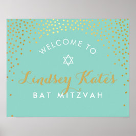 WELCOME EVENT POSTER Mini Gold Konfetti Minze