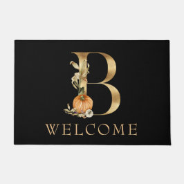WELCOME Fall Monogram B mit Pumpkin Doormat Fußmatte