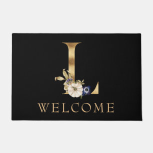 WELCOME Fall Monogram L mit Pumpkin Doormat Fußmatte