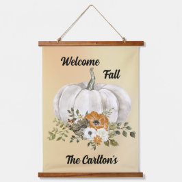 Welcome Fall Pumpkin Tapestable individuell anpass Wandteppich Mit Holzrahmen