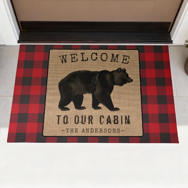 Welcome Family Cabin Rustic Bären Red Buffalo Kari Fußmatte (Von Creator hochgeladen)