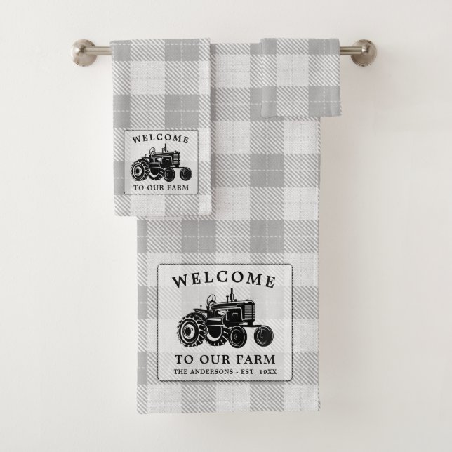 Welcome Family Nom Farm Tractor White Plaid (En situation)