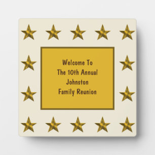 Welcome Family Wiedersehen Gold Star Jährliche gro Fotoplatte