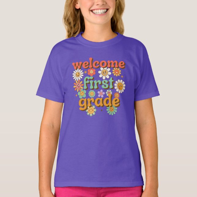 WELCOME FIRST GRADE  FIRST DAY OF SCHOOL BACK T-Shirt (Vorderseite)