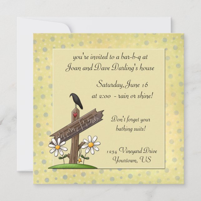 Welcome Friends Party Einladung (Vorderseite)