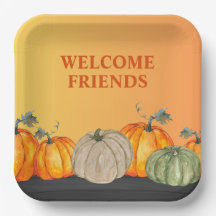Welcome Friends Pumpkins Herbstfarben