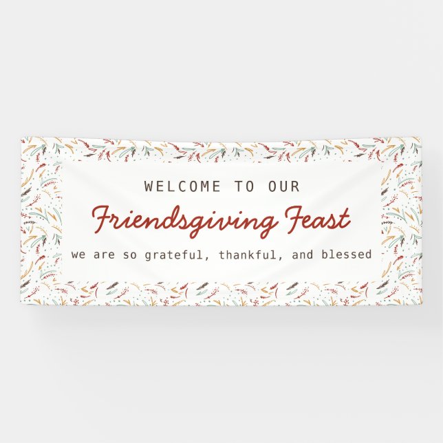Welcome Friendsgiving Dinner Dankbarkeit Banner (Horizontal)
