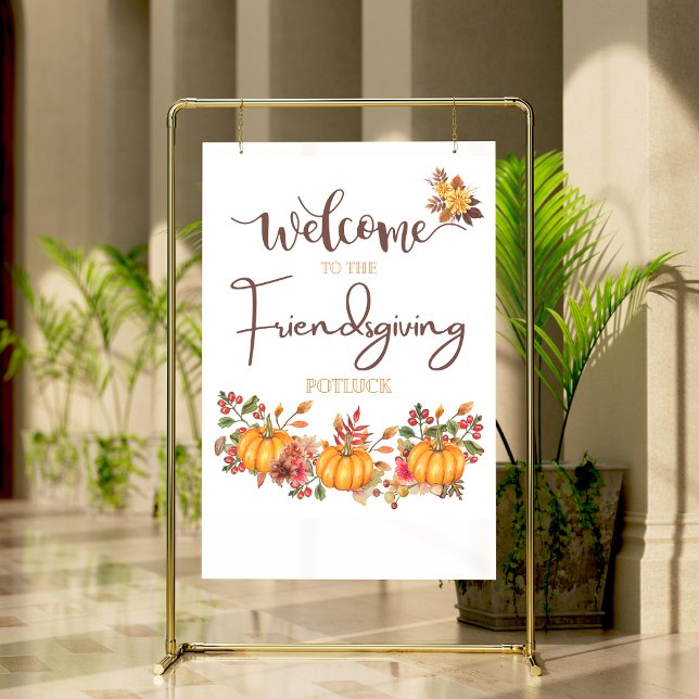 Welcome Friendsgiving Potluck Autumn Celebration Poster (Von Creator hochgeladen)