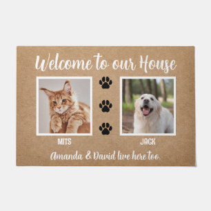 Welcome Funny Hoghouse Custom 2 Pet Foto Fußmatte