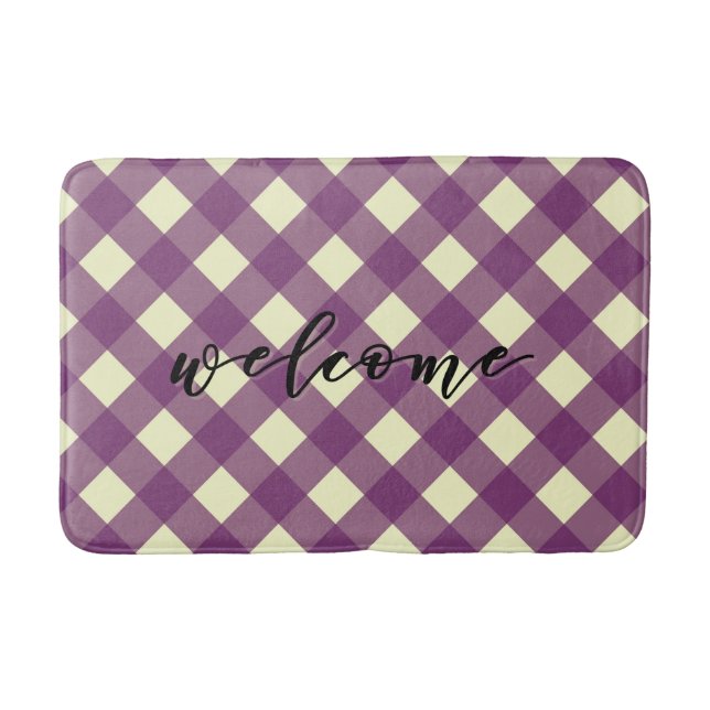 WELCOME GINGHAM BADEMATTE (Vorderseite)
