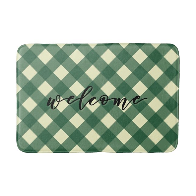 WELCOME GINGHAM BADEMATTE (Vorderseite)
