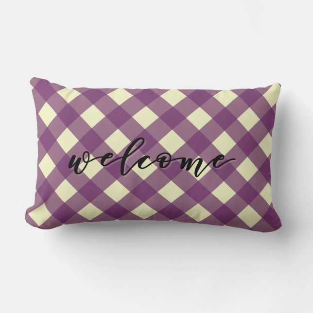WELCOME GINGHAM LENDENKISSEN (Vorderseite)