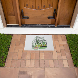 Welcome Green House Botanical Cactus Plants Art Fußmatte