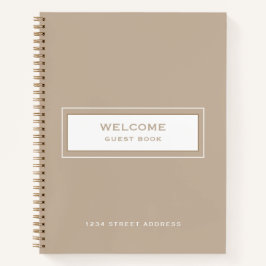 Welcome Guest Book Beige Notizbuch