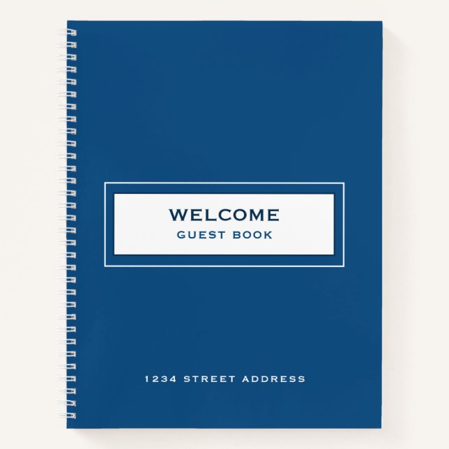 Welcome Guest Book Blue Notizbuch (Vorderseite)