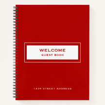 Welcome Guest Book Red