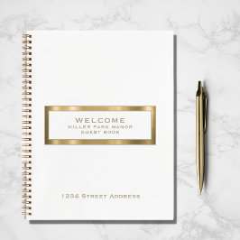 Welcome Guest Book White Gold Notizbuch