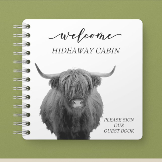 Welcome Highland Cow Bauernhaus Cabin Zuhause Rent Notizbuch (Von Creator hochgeladen)