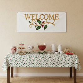 Welcome holly christmas guest  banner