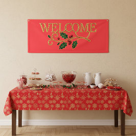 Welcome holly christmas guest  banner