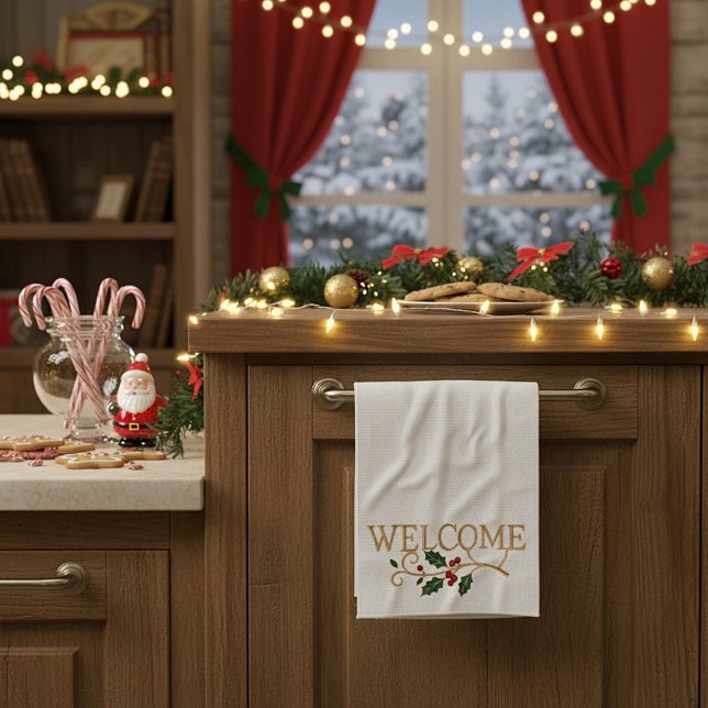 Welcome holly christmas guest  geschirrtuch (Von Creator hochgeladen)