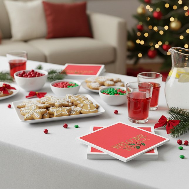 Welcome holly christmas guest  serviette (Von Creator hochgeladen)