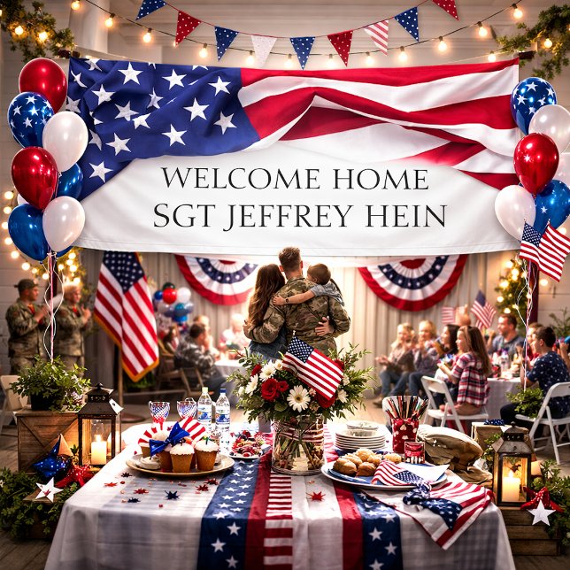 Welcome Home American Flag Military Celebration Banner (Von Creator hochgeladen)