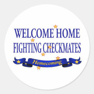 Welcome Home Fighting Checkmates Runder Aufkleber