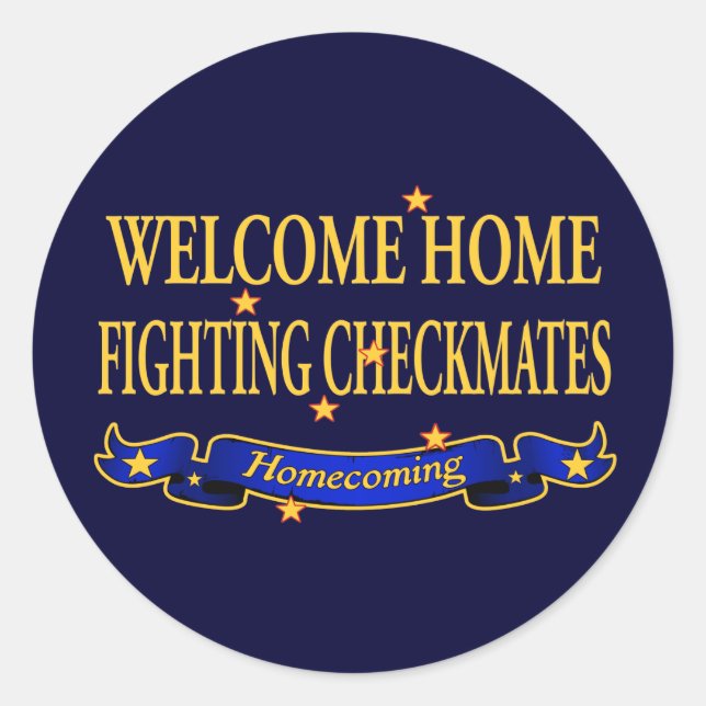Welcome Home Fighting Checkmates Runder Aufkleber (Vorderseite)