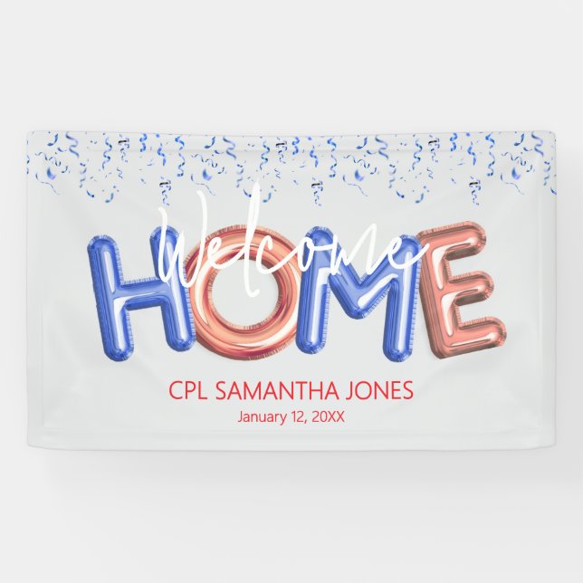 Welcome Home Patriotic Military Hero Party Poster Banner (Horizontal)