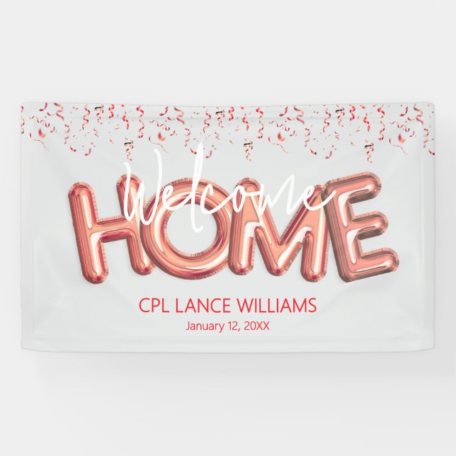 Welcome Home Patriotic Military Hero Party Poster Banner (Horizontal)