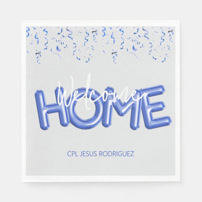 Welcome Home Patriotic Military Hero Party Serviette (Vorderseite)