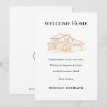 Welcome Home Real Estate Card Elegant Gold