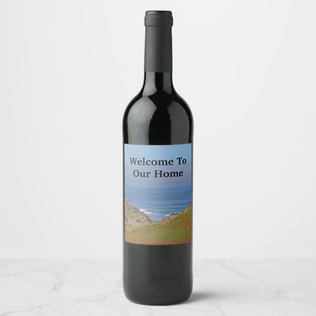Welcome House Guest Beach Dunes Coastal Landschaft Weinetikett (Vorderseite)