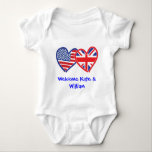 Welcome Kate & William/ Royal Wedding Baby Strampler<br><div class="desc">USA und Union Jack Flags</div>