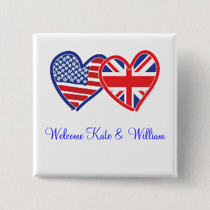 Welcome Kate & William/ Royal Wedding Button